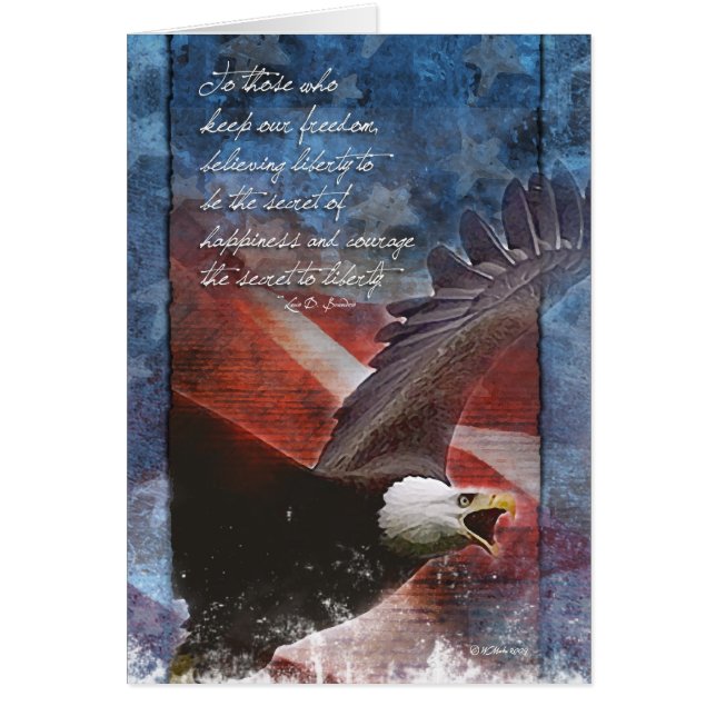 Patriotic Eagle in Flight Cards (Front)