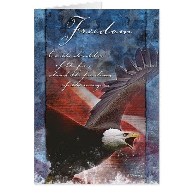 Patriotic Eagle in Flight Cards (Front)