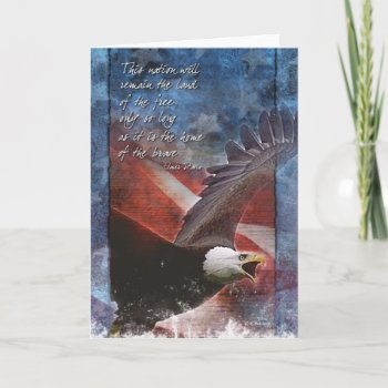 Patriotic Eagle In Flight Greeting Card by William63 at Zazzle