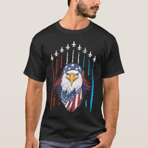 Patriotic Eagle July 4th Of July American Flag T_Shirt