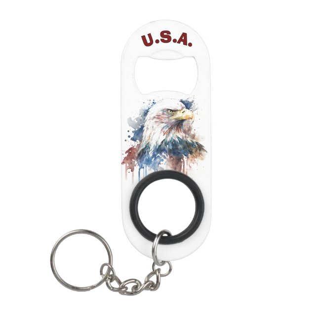 Patriotic Eagle  Keychain Bottle Opener (Front)
