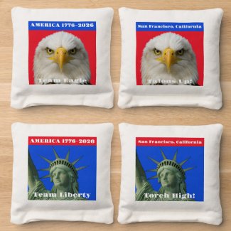 Patriotic Eagle & Liberty 1776–2026 Red-white-blue Cornhole Bags