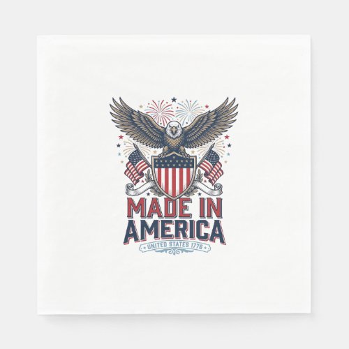Patriotic Eagle Made in America 4th of July Shirt_ Napkins