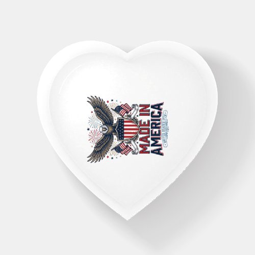Patriotic Eagle Made in America 4th of July Shirt_ Paperweight