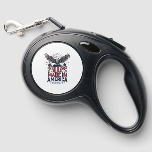 Patriotic Eagle Made in America 4th of July Shirt_ Retractable Pet Leash