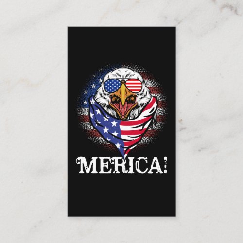 Patriotic Eagle Merica American Flag 4th of July Business Card