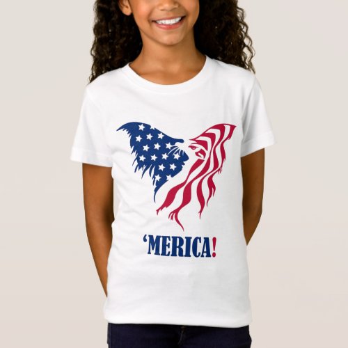 Patriotic eagle merica usa flag 4th of July outfit T_Shirt