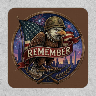 Patriotic Eagle Military Remembrance Emblem Patch