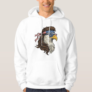 Patriotic Eagle Mullet Vintage Engraving Vector De Hoodie