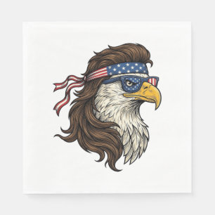 Patriotic Eagle Mullet Vintage Engraving Vector De Napkins