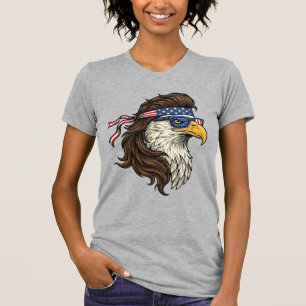 Patriotic Eagle Mullet Vintage Engraving Vector De T-Shirt