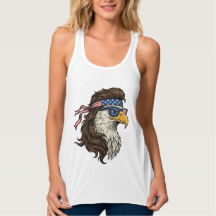 Patriotic Eagle Mullet Vintage Engraving Vector De Tank Top