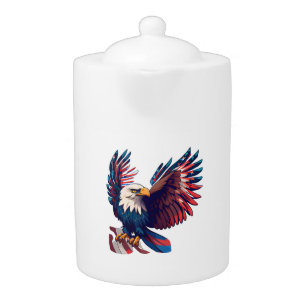 Patriotic Eagle on Teapot