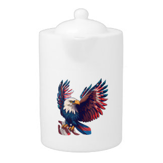 Patriotic Eagle on Teapot