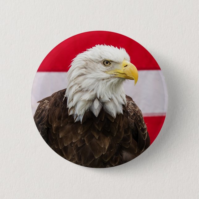 Patriotic Eagle Pinback Button (Front)