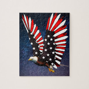 Patriotic Eagle Puzzle – American Flag Wings on St