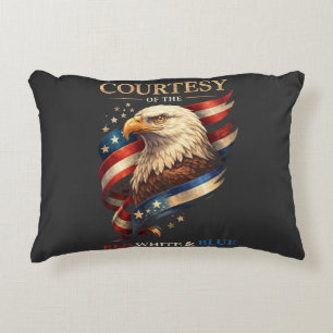 Patriotic Eagle Red White and Blue Vintage Accent Pillow