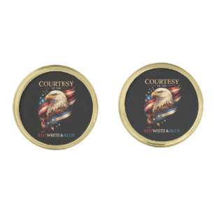 Patriotic Eagle Red White and Blue Vintage Cufflinks
