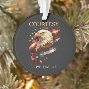 Patriotic Eagle Red White and Blue Vintage Ornament