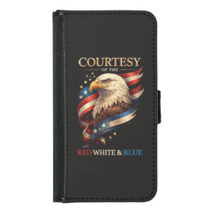 Patriotic Eagle Red White and Blue Vintage Samsung Galaxy S5 Wallet Case