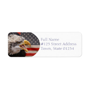 Patriotic Eagle Return Address Label