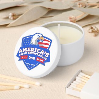 Patriotic Eagle Shield Seal 1776–2026 Keepsake Soy Mini Candle Favors