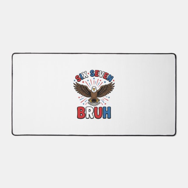 Patriotic Eagle Six Seven Bruh Vector Design_1 Desk Mat (Front)