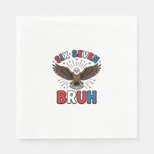 Patriotic Eagle Six Seven Bruh Vector Design_1 Napkins