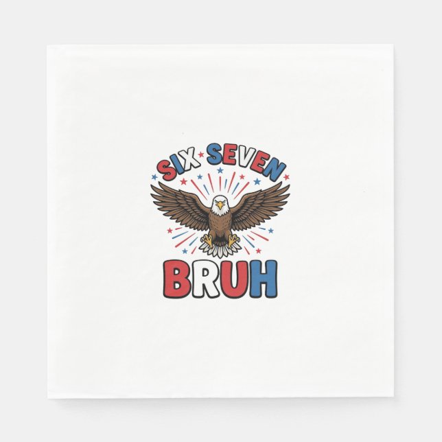 Patriotic Eagle Six Seven Bruh Vector Design_1 Napkins (Front)