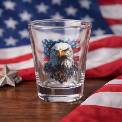 Patriotic Eagle Spirit with Bold American Pride Shot Glass