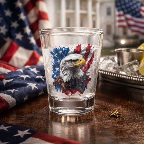 Patriotic Eagle Spirit with Bold American Pride Shot Glass