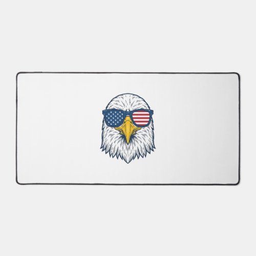 Patriotic Eagle Sunglasses Vintage Vector Design_1 Desk Mat