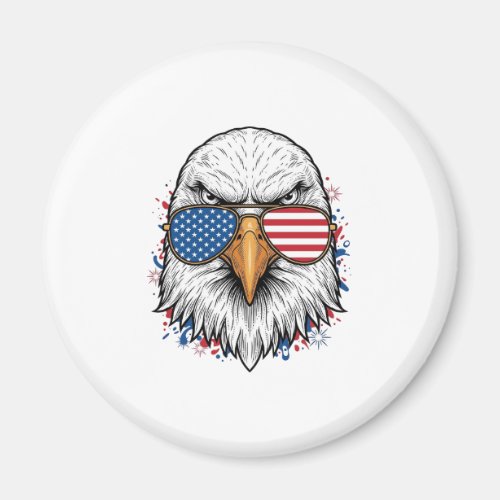 Patriotic Eagle Sunglasses Vintage Vector Shirt_1 Magnet