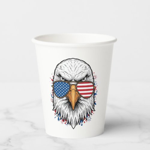 Patriotic Eagle Sunglasses Vintage Vector Shirt_1 Paper Cups