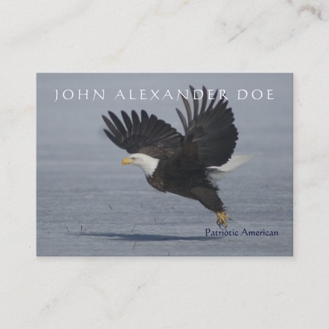 Patriotic Eagle Taking Flight - Two Sided custom Business Card (Front)