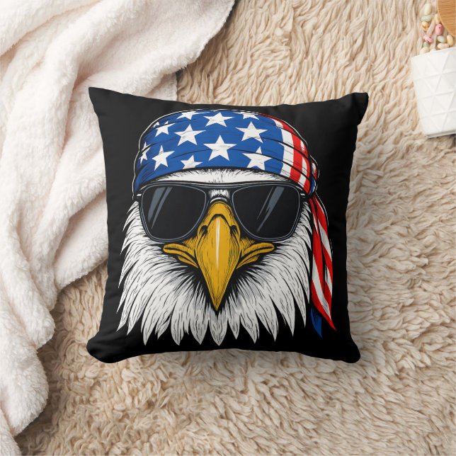 Patriotic Eagle Throw Pillow (Blanket)