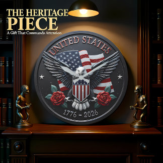 Patriotic Eagle United States Large Clock