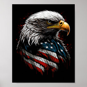 Patriotic Eagle Us American Flag 4th Of July Men W Poster