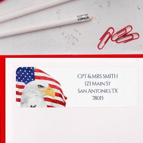 Patriotic Eagle US Flag Address Label