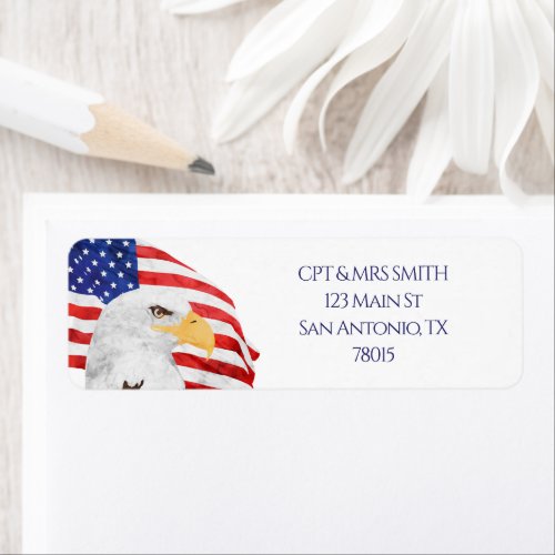 Patriotic Eagle US Flag Address Label