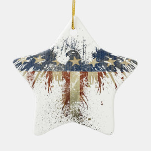 Patriotic eagle, US/USA, SAD flag Ceramic Ornament