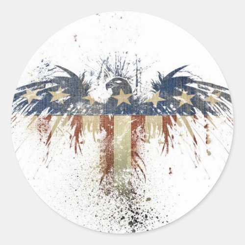 Patriotic eagle USUSA SAD flag Classic Round Sticker