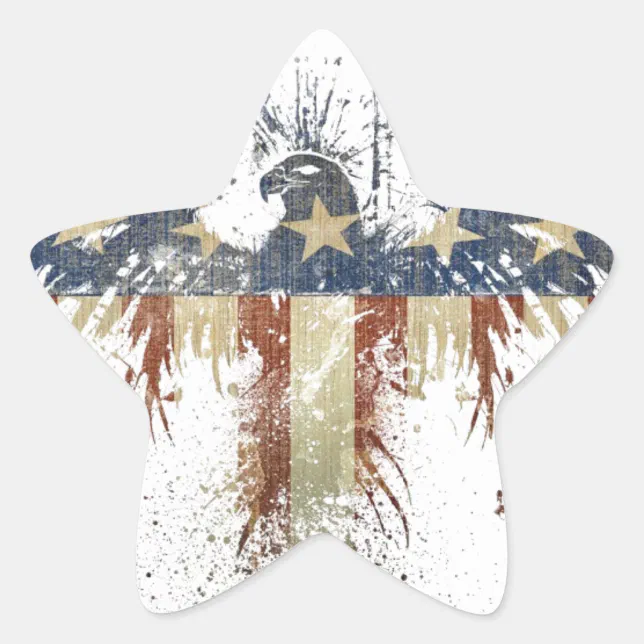 Patriotic eagle, US/USA, SAD flag Star Sticker (Front)