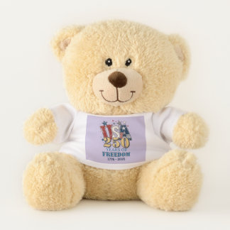 Patriotic Eagle USA 250 Years Freedom Teddy Bear
