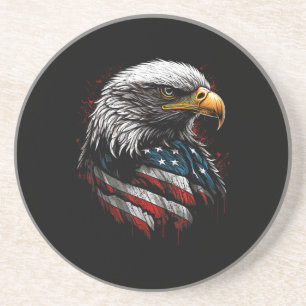 Patriotic Eagle USA American Flag 4th of July Men Coaster
