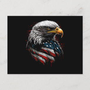 Patriotic Eagle USA American Flag 4th of July Men  Enclosure Card