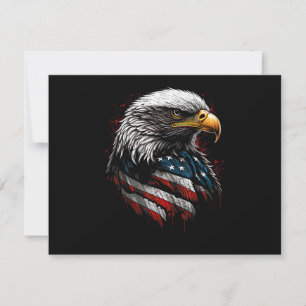 Patriotic Eagle USA American Flag 4th of July Men Holiday Card