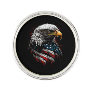 Patriotic Eagle USA American Flag 4th of July Men  Lapel Pin