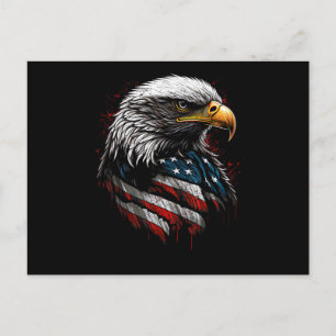 Patriotic Eagle USA American Flag 4th of July Men Postcard