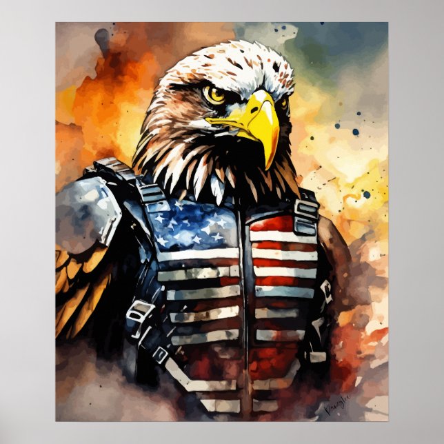 Patriotic Eagle | USA | American Military Poster (Front)